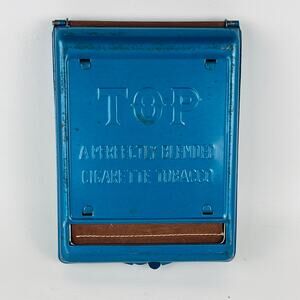 Vintage Blue TOP Pocket Cigarette Tin Roller